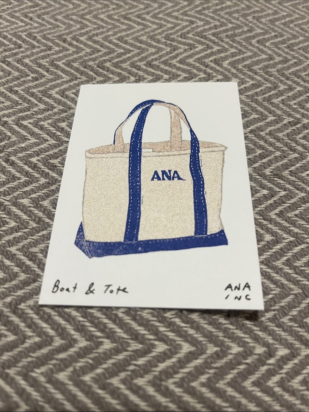 Ana Inciardi Boat & Tote Mini Print. New in plastic sleeve and cardboard cover.